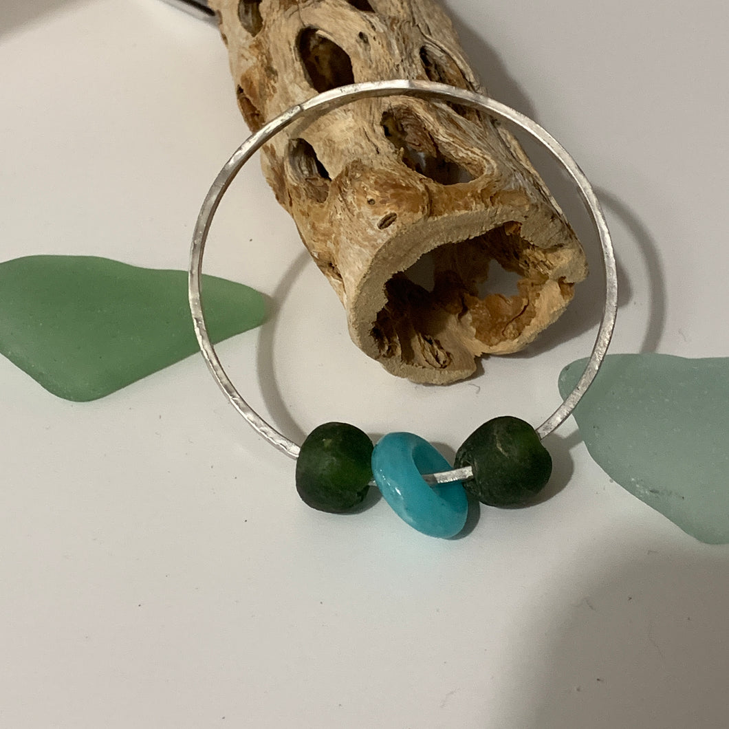 Glass Bead Bangle, Bracelet.